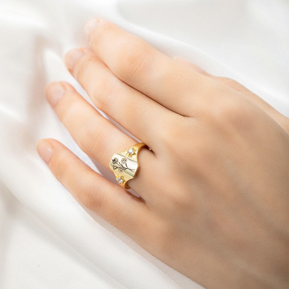 Blumenstrauß-Ring aus Sterlingsilber