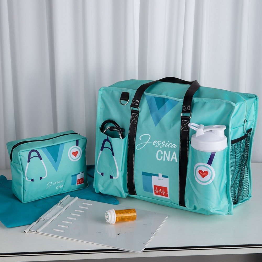 Große Krankenschwester-Tragetasche aus Canvas für die Arbeit, kleine Stilltasche mit Reißverschluss, Dankesgeschenk zur Krankenschwesterwoche für RN CNA LPN Medizinisches Personal