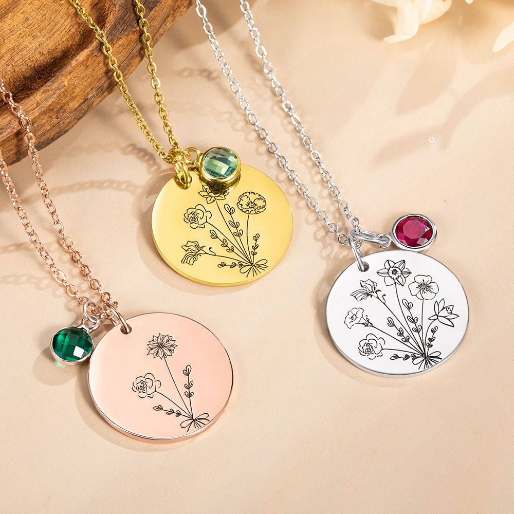birthday flower necklace