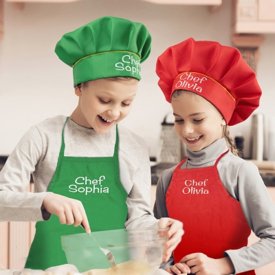 Personalized Chef Apron & Hat Set for Children