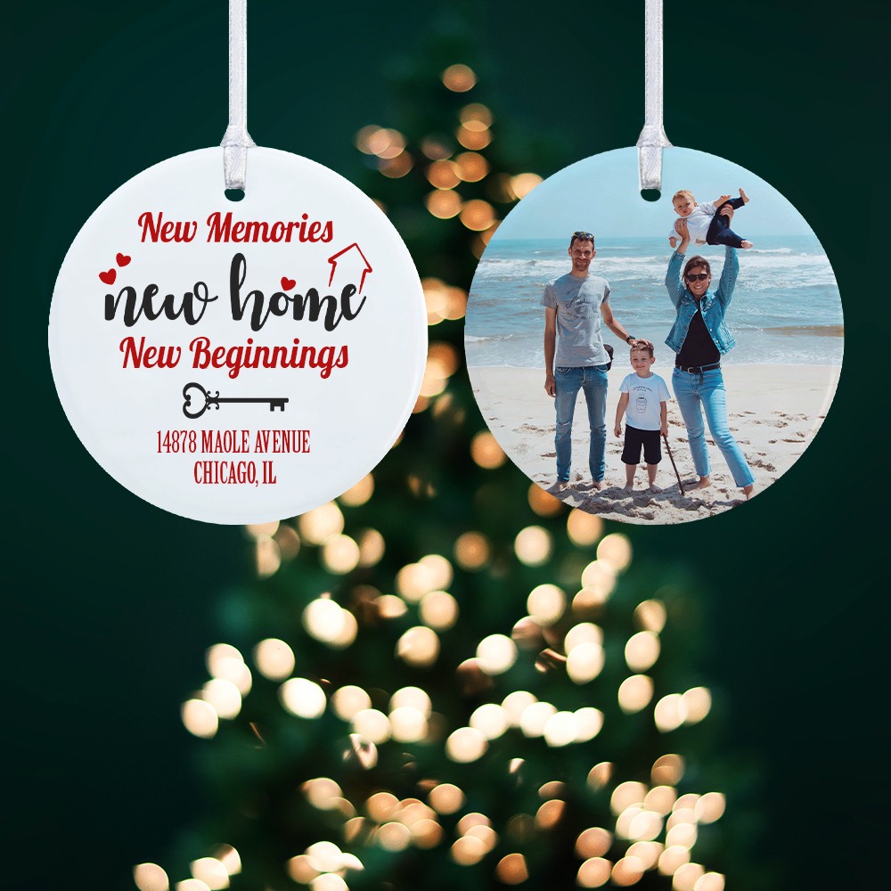 Personalized New Memories New Home Ornament, Custom Family Photo Ornament, Christmas Decoration, Christmas Gifts, Housewarming Gifts, Gifts for Family