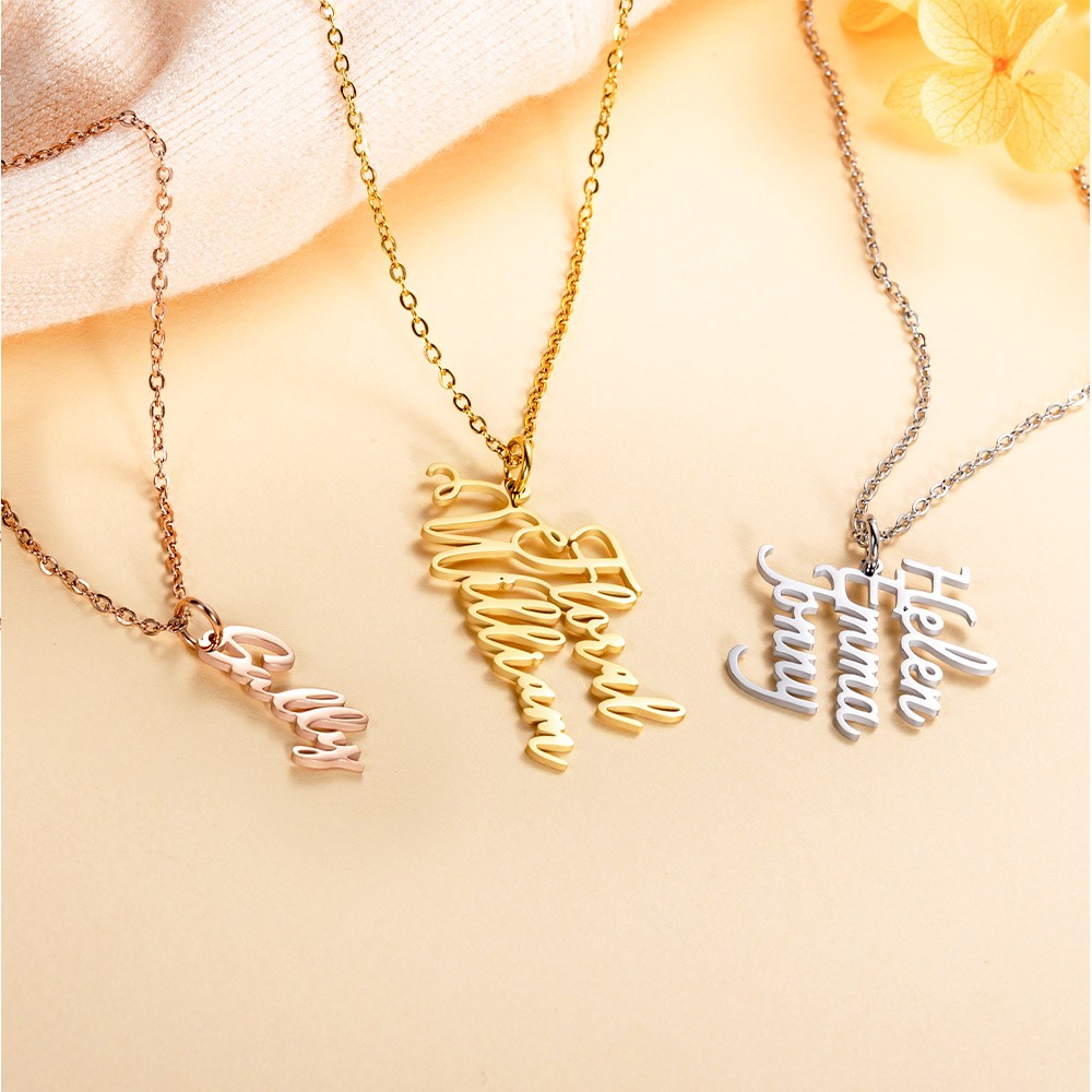 Three Name Necklace