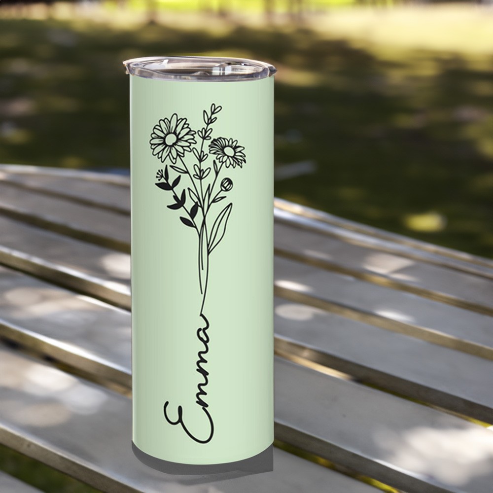 Birth Flower Travel Cup
