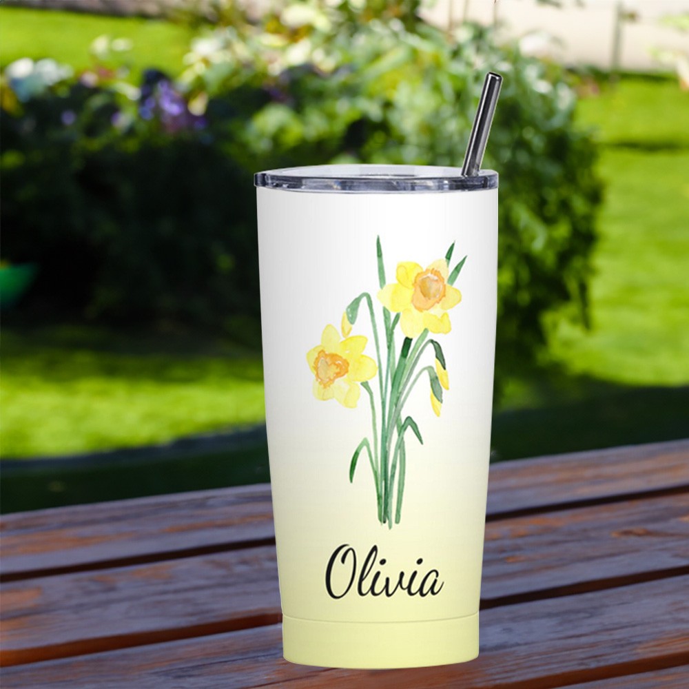 Birth Flower Travel Cup