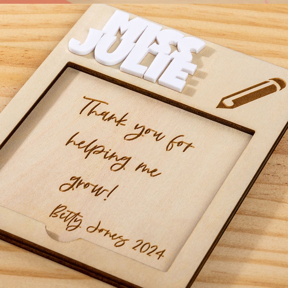 Personalized Sticky Note Holder for School Desk, Teacher Appreciation Gifts, Custom Post It Notes Holder, Best Teacher Gifts, End of the Year Gift