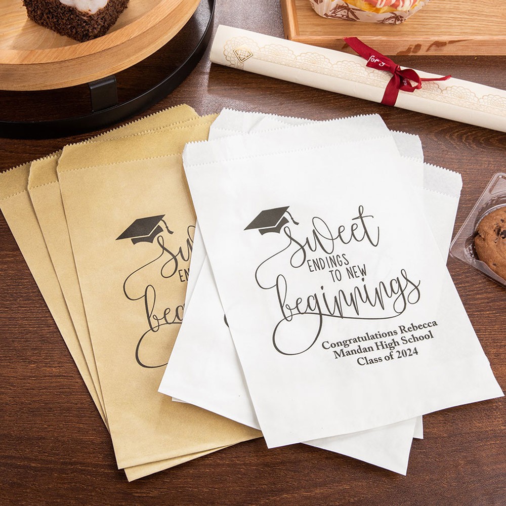 Sacs de faveur de graduation personnalisés, lot de 20, classe de 2023, sacs de biscuits/bonbons, décorations de graduation, fête de remise des diplômes, cadeau de diplômé pour elle/lui