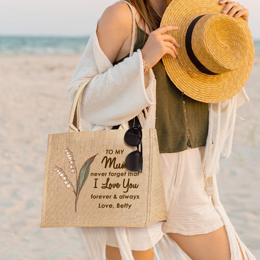 birth flower tote bag