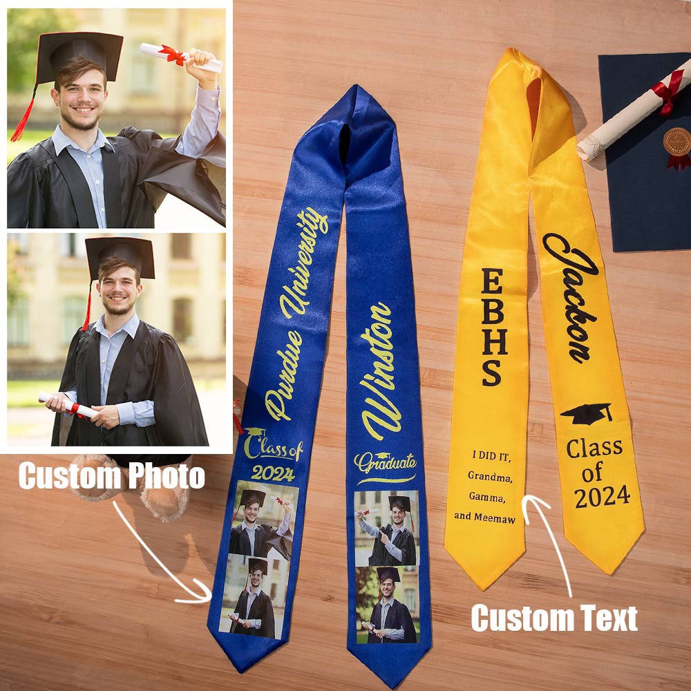 Custom Graduation Stoles, Embroidery Stoles, Graduation Gifts/Senior Gift for her/him/student/friends