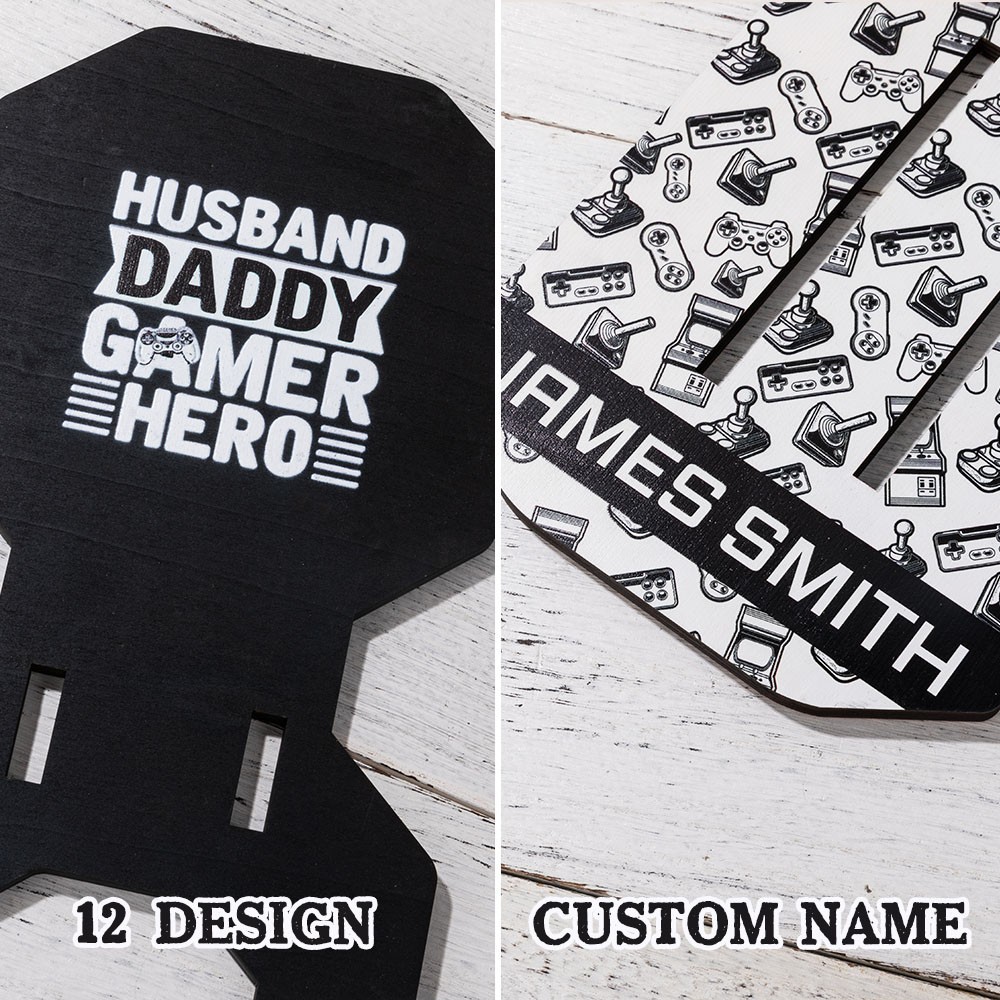 Personalized Headphone and Controller Stand, Headset/Xbox/Switch/PS4/5/6 Game Controller Holder, Gamer Gifts for Men/Dad, Gaming Accessories for Desk
