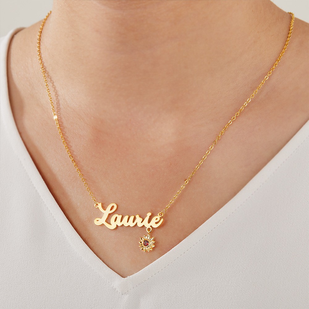 sunflower necklace for women