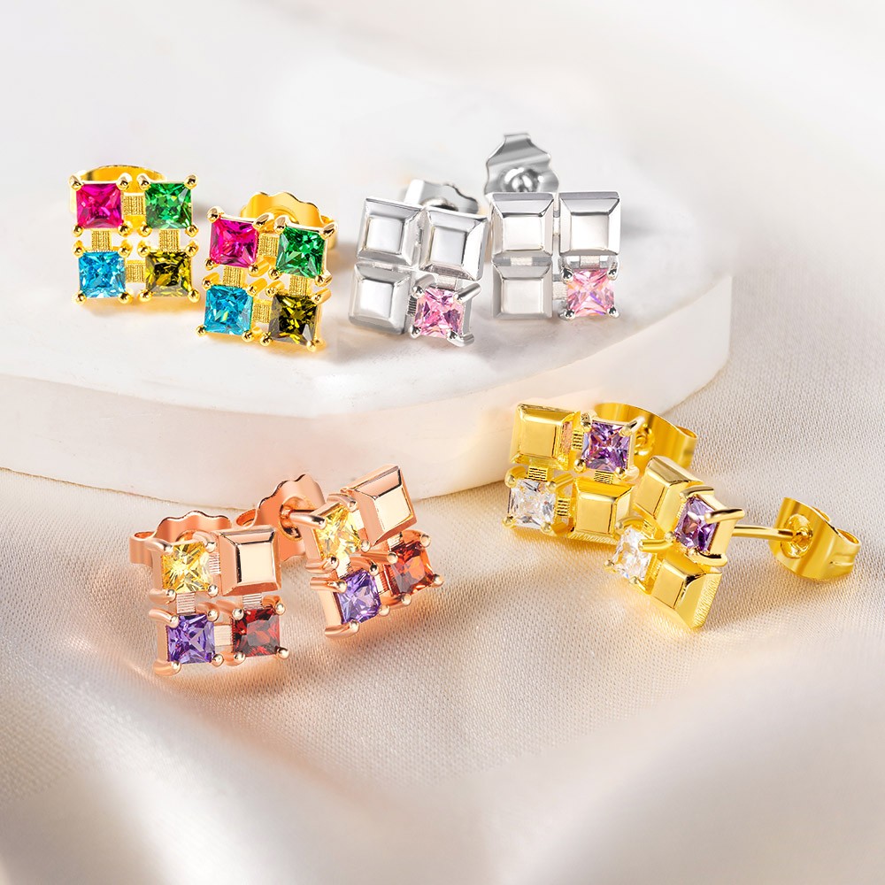 Birthstone Earrings Studs