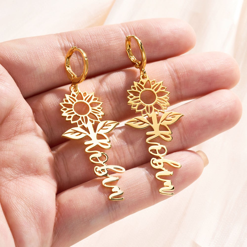 earrings sunflower