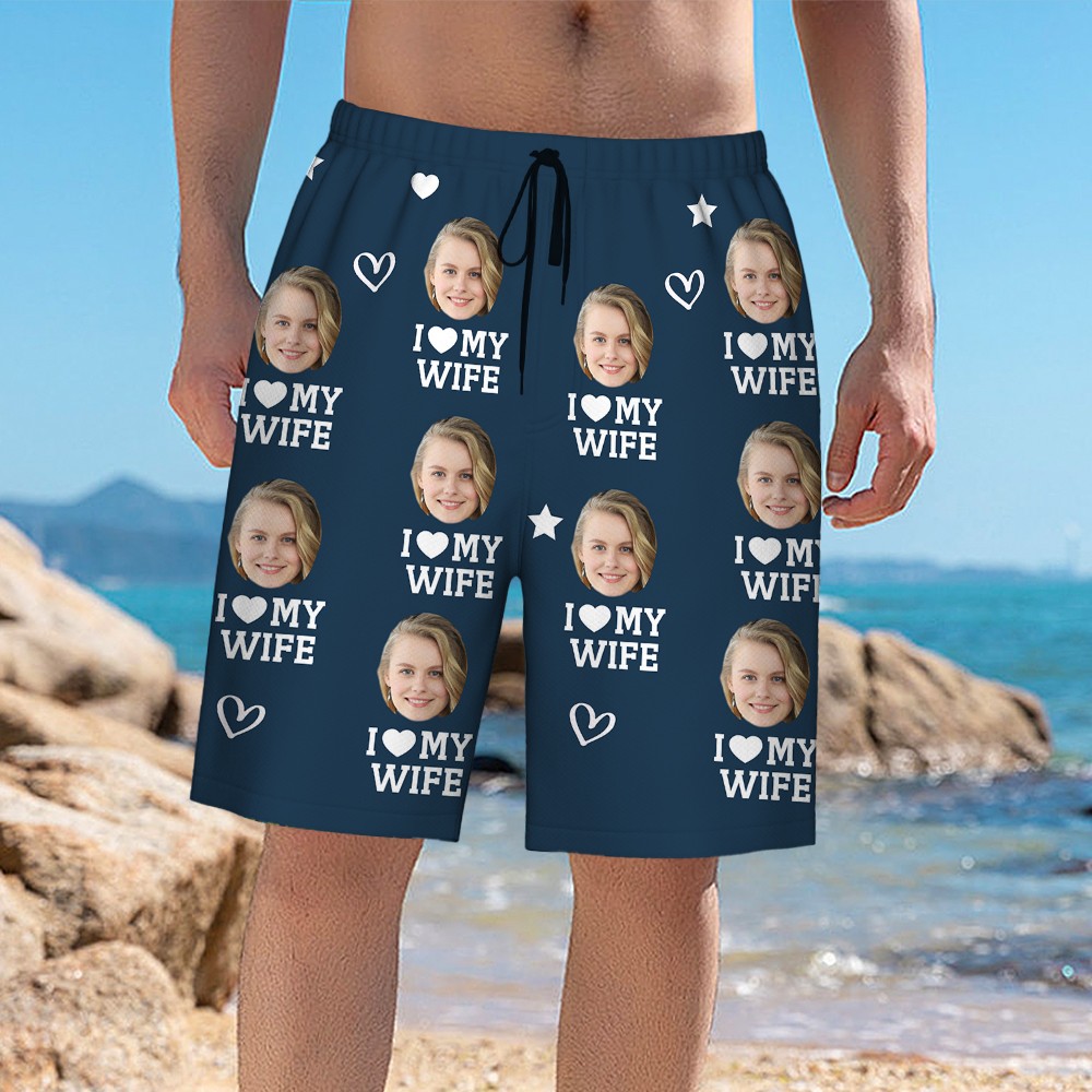 Beach shorts with  face