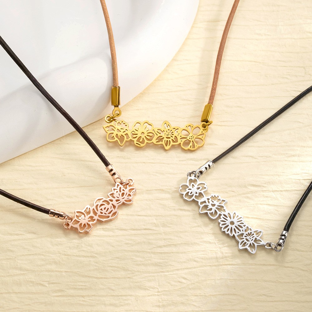 birth flower necklace
