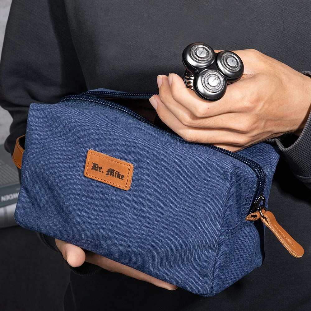 Men's Toiletry Canvas Bag, Men's Dopp Kit Travel Case, Mens Toiletry Bag Leather Personalized, Birthday/Father's Day/Wedding Gift for Him/Father/Groomsmen