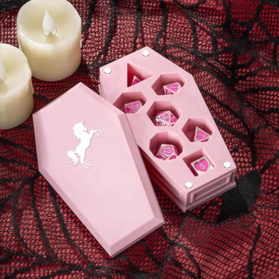 Coffin Dice Vault, Custom Color DND Dice Box, Dice Storage, 3d Printed Dice Box, Magnetic Lid and Storage for One Set of Polyhedral Dice, DND Gifts