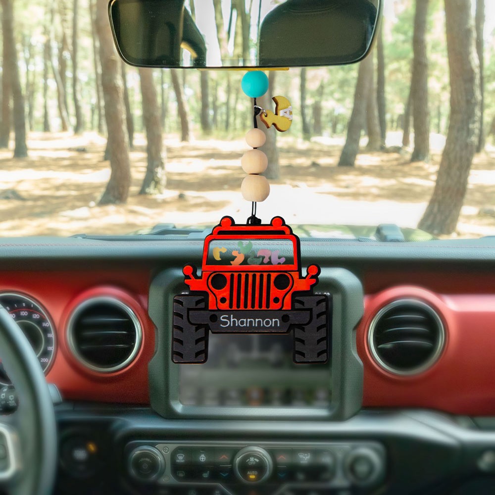 Personalized Name Duck Jeep Car Charm, Custom Paint Finish Jeep Car Charm, Jeep Car Decoration, Car Hanging Ornament, Gift for Jeep Lover/Driver