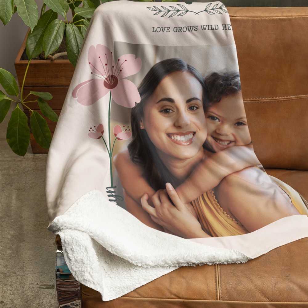 Custom Birth Flowers and Kid's Name Blanket