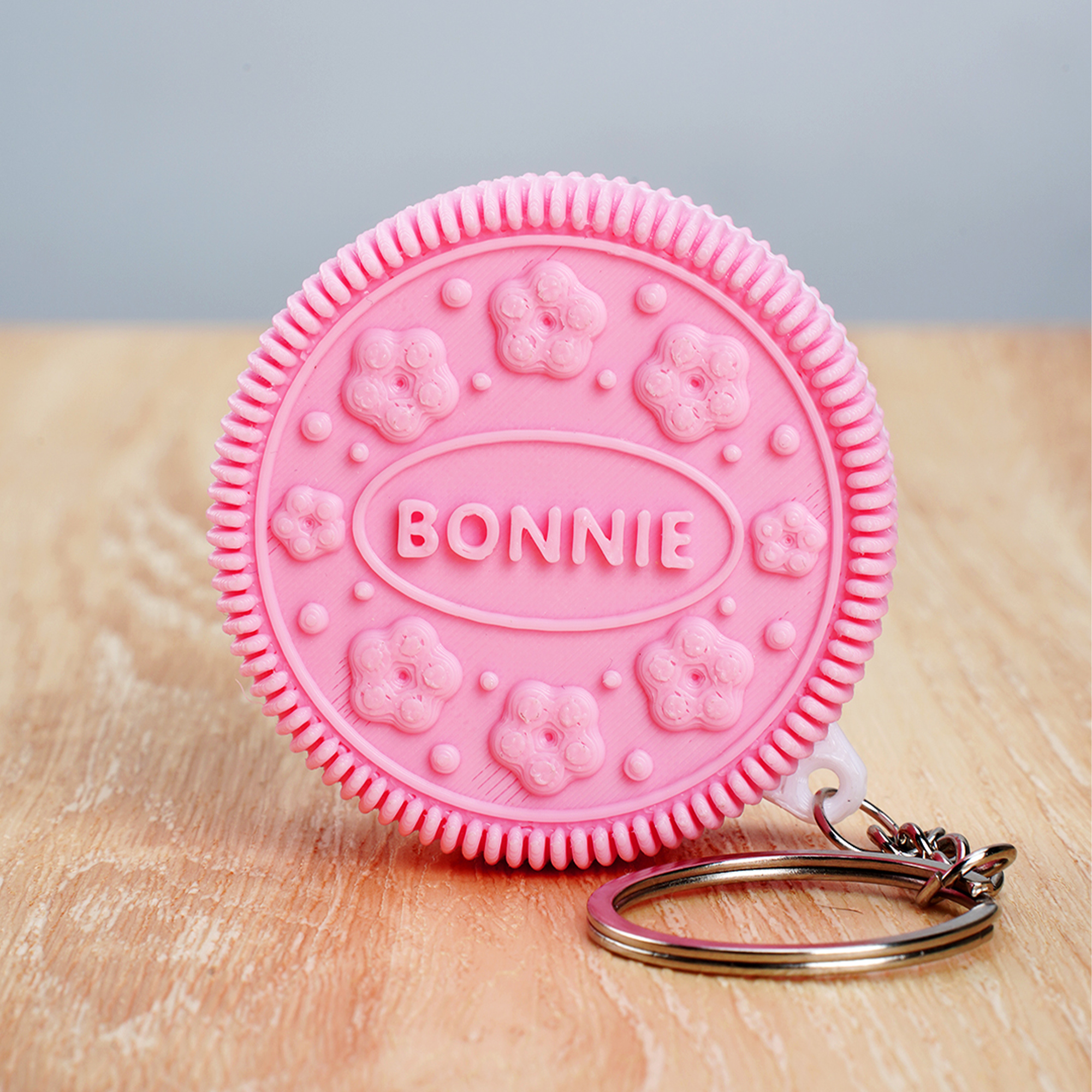 Personalized Cookie Keychain with Name, 3D Printed Biscuit Keyring Personalized Cookie Keychain with Name, 3D Printed Biscuit Keyring