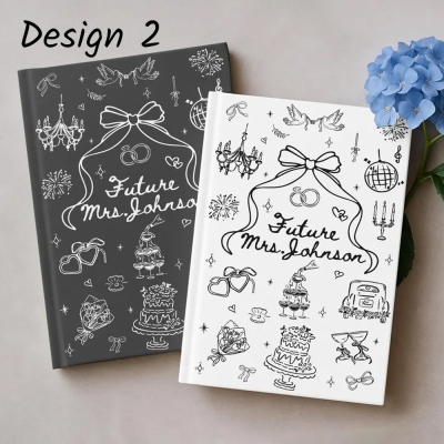 Personalized Future Mrs. Wedding Planner Journal with Name, Matte Hardcover Schedule Notebook, Wedding/Engagement Gift for Bride/Bride to Be/Wife