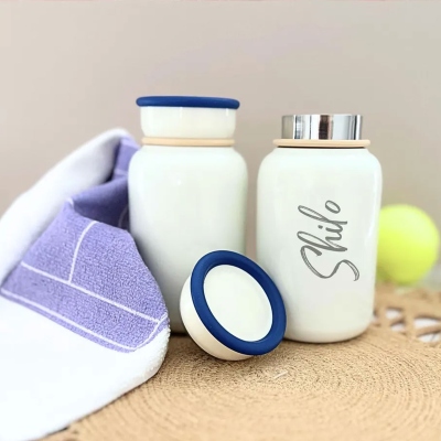 Gepersonaliseerde tenniscadeauset met naam, tennisballen, sporthanddoek, drinkbeker, sportaccessoires, verjaardags-/bedankcadeau voor tennisliefhebber/coach