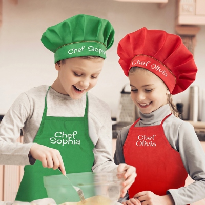 Custom Chef Apron and Hat Set for Children