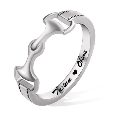 Personalized Snaffle Bit Horse Ring, Sterling Silver Snaffle Bit, Equestrian Jewelry, Horse Ring, Birthday/Christmas Gift for Horse Lovers/Women