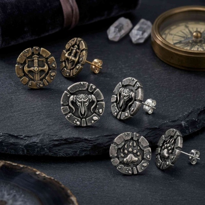 Personalized DND Class Antique Brass Stud Earrings (One Pair), DND Jewelry Gifts