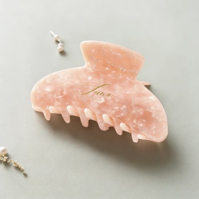 Pince à cheveux personnalisée avec nom, pince à cheveux vintage en acétate, accessoire pour cheveux, cadeau d'invité pour enterrement de vie de jeune fille, cadeau de mariage pour elle/demoiselles d'honneur/meilleures amies