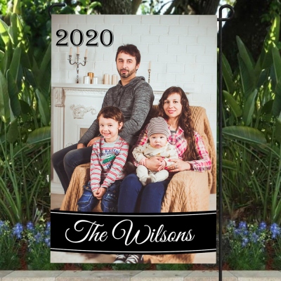 Personalized Chirstmas Garden Photo Flag Holiday Yard Flag