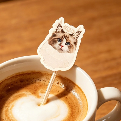 Custom Pet Portrait Wedding Drink Stirrers, Funny Cat/Dog Face Cocktail Stirrers, Bridal Shower/Bachelorette Party Decor, Gifts for Guests/Pet Lovers