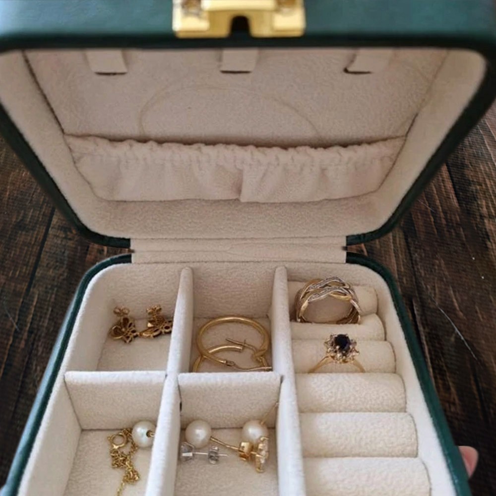 Monogrammed Travel Jewelry Case, Personalized Leather Jewelry Box Organizer, Jewelry Display Cases, Ring/Necklace/Bracelet/Earrings Holder Box