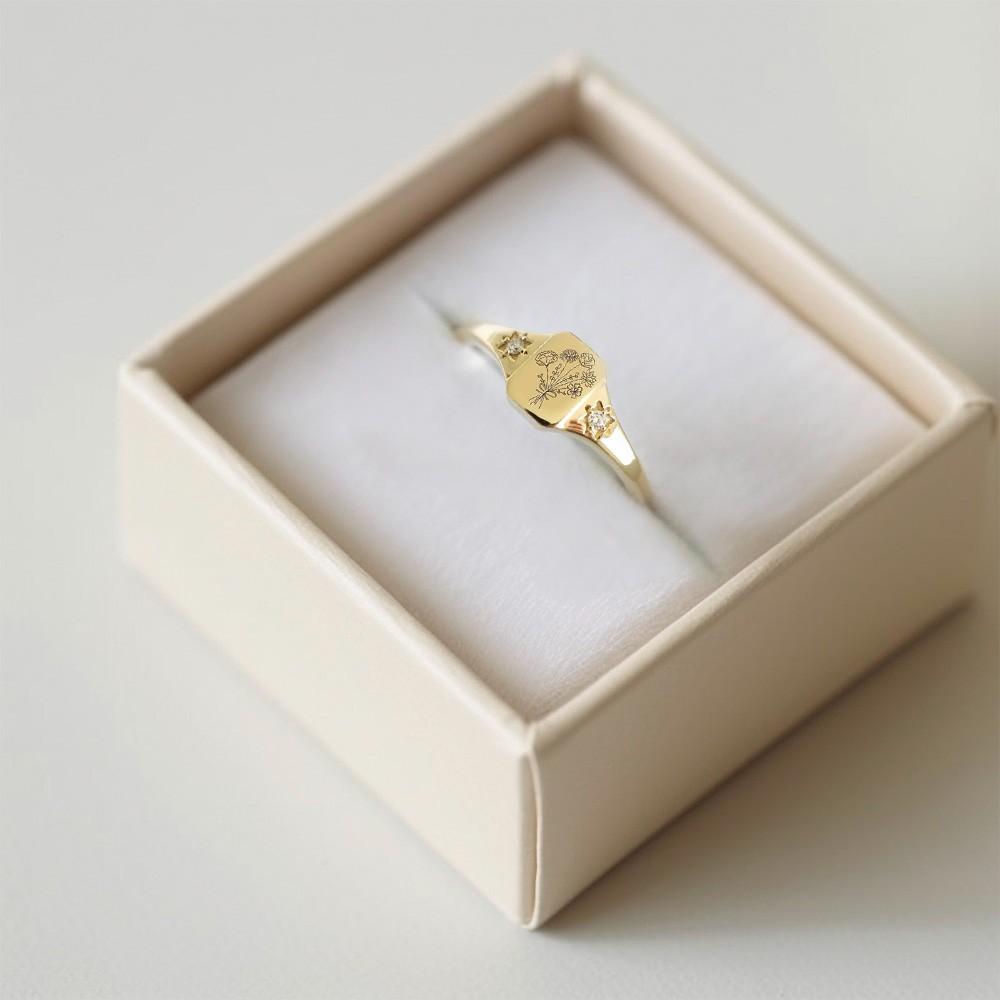Personalized Birth Flowers Ring, Custom Birth Flowers Family Ring, 925 Sterling Silver Bouquet Ring, Personalized Ring for Women, Gift for Her