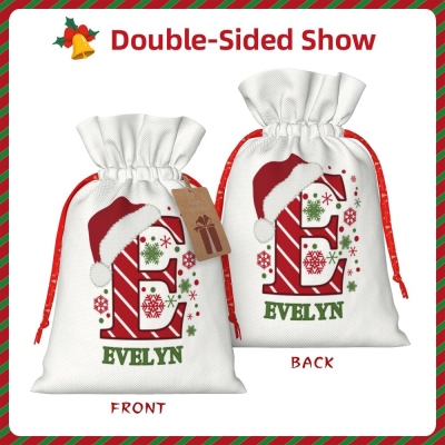 Sac cadeau de Noël personnalisé avec carte-cadeau, sac cadeau monogramme personnalisé, sac cadeau bonbons et biscuits, cadeau de Noël pour enfants/amis/famille