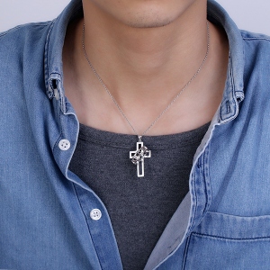 couple cross necklace