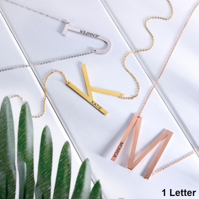 Personalized Sideways Initial Necklace
