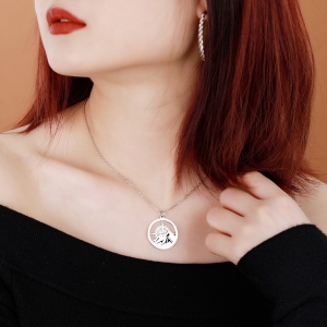 Personalized Compass Mountain Necklace 
