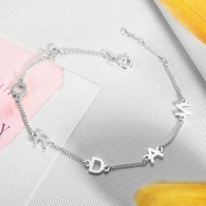 Personalized Sideways Initial Necklace or Bracelet