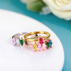 Personalized Birthstone Family Ring for Mother