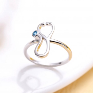 Personalized Birthstone Stethoscope Necklace & Ring