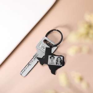 Personalized State Map Photo Necklace