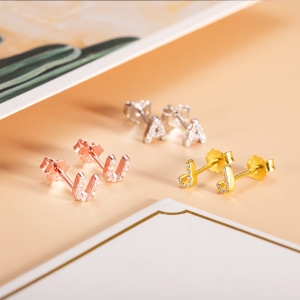 Personalized Initial Studs Alphabet Earrings 2 Pack