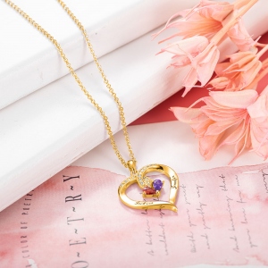 Forever Together Twisted Strings Birthstone Engraving Necklace