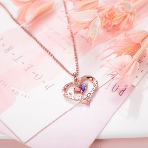 Forever Together Birthstone Name Necklace