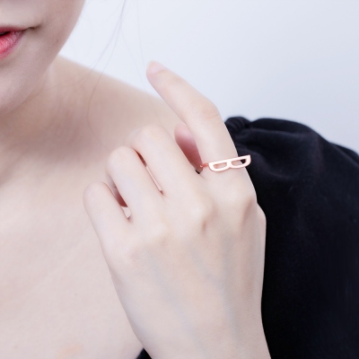Personalized Big Letter Ring in Rose Gold