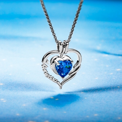 Personalized True Love Birthstone Necklace