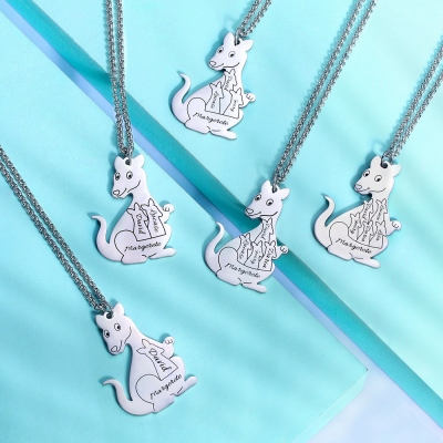 Personalized Kangaroo Family Necklace