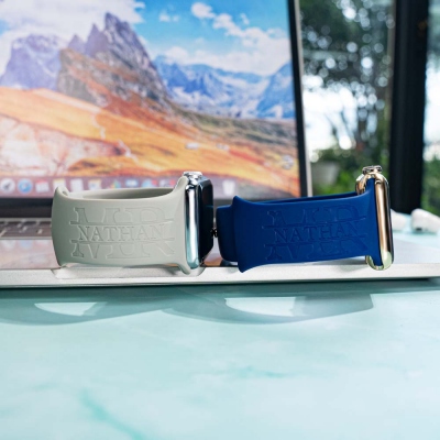 Personalized Name Silicone Watch Band for Apple Watch