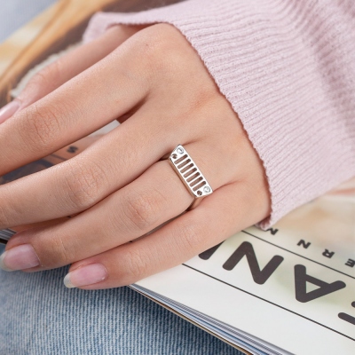 Personalisierter Jeep Birthstone Ring