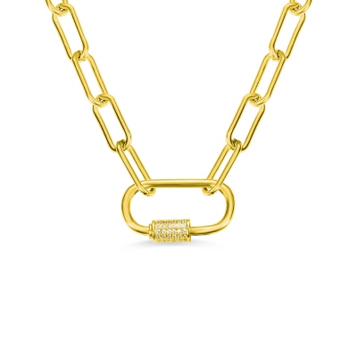 Personalized Screw Clasp Paperclip Chain Necklace
